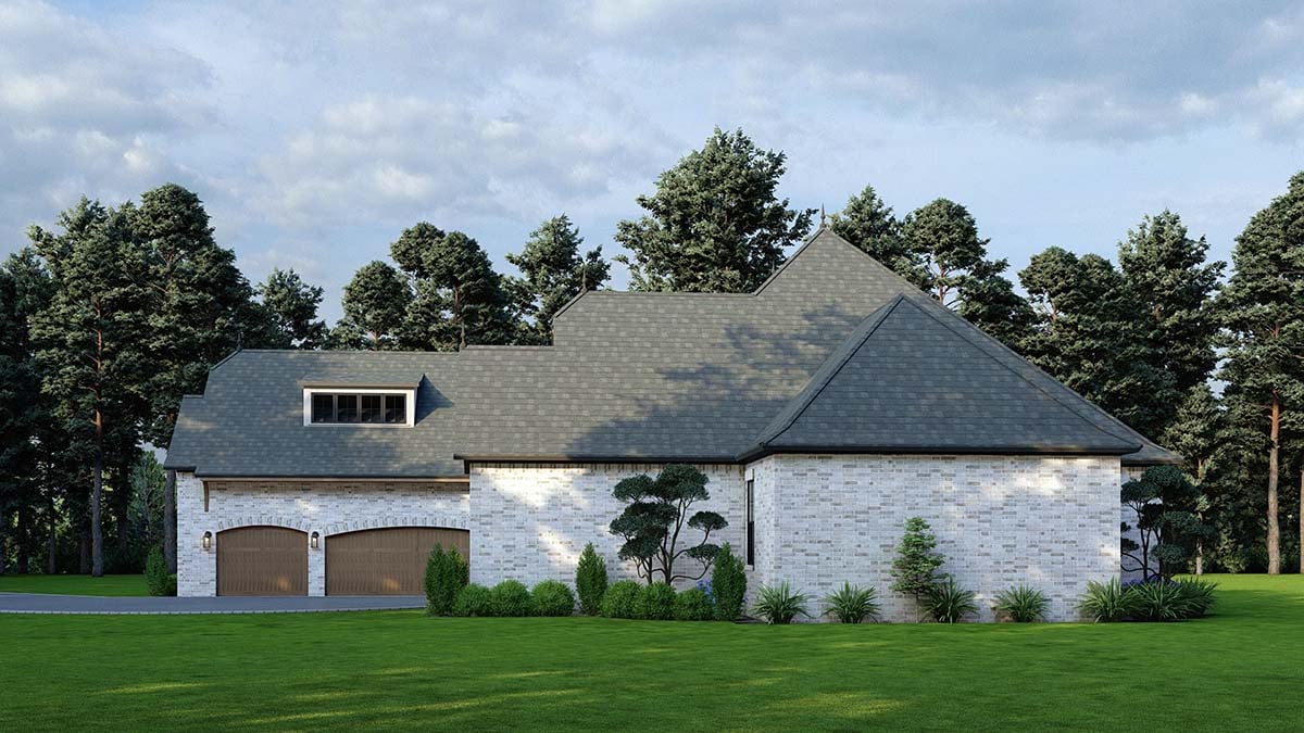 Country, European, French Country Plan with 2849 Sq. Ft., 4 Bedrooms, 4 Bathrooms, 3 Car Garage Picture 2