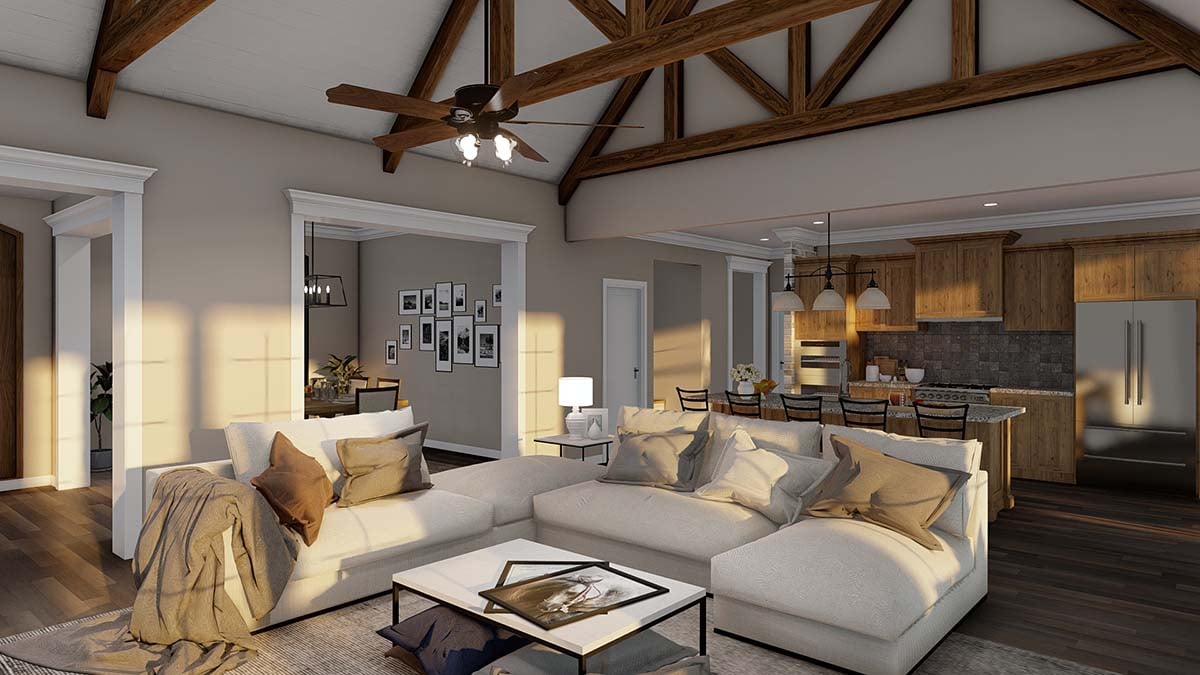 Country, European, French Country Plan with 2849 Sq. Ft., 4 Bedrooms, 4 Bathrooms, 3 Car Garage Picture 12