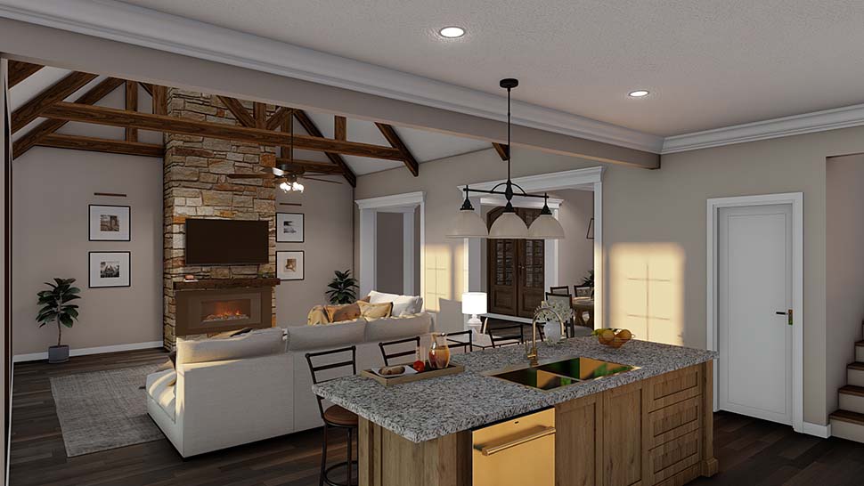 Country, European, French Country Plan with 2849 Sq. Ft., 4 Bedrooms, 4 Bathrooms, 3 Car Garage Picture 15