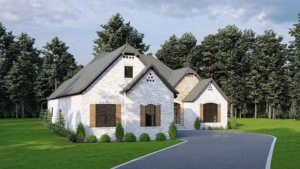 Country, European, French Country Plan with 2849 Sq. Ft., 4 Bedrooms, 4 Bathrooms, 3 Car Garage Picture 5