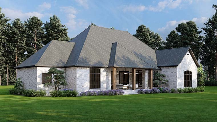 Country, European, French Country Plan with 2849 Sq. Ft., 4 Bedrooms, 4 Bathrooms, 3 Car Garage Picture 6