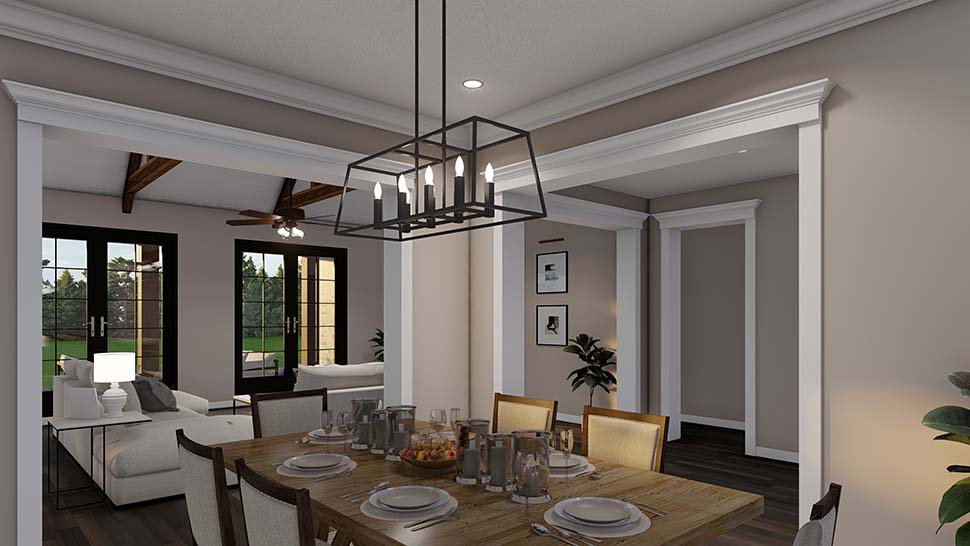 Country, European, French Country Plan with 2849 Sq. Ft., 4 Bedrooms, 4 Bathrooms, 3 Car Garage Picture 8