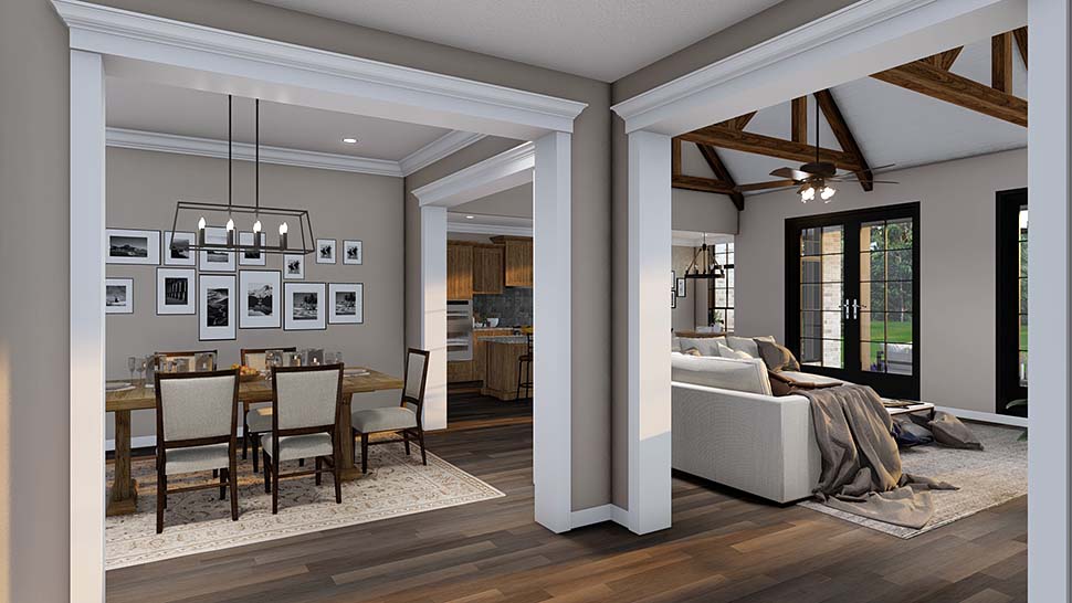 Country, European, French Country Plan with 2849 Sq. Ft., 4 Bedrooms, 4 Bathrooms, 3 Car Garage Picture 9