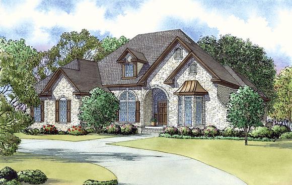 European, Southern, Traditional House Plan 82435 with 3 Beds, 3 Baths, 2 Car Garage Elevation