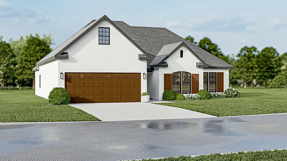 European, Southern, Traditional Plan with 1640 Sq. Ft., 3 Bedrooms, 2 Bathrooms, 2 Car Garage Picture 14