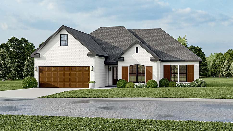 European, Southern, Traditional Plan with 1640 Sq. Ft., 3 Bedrooms, 2 Bathrooms, 2 Car Garage Picture 15