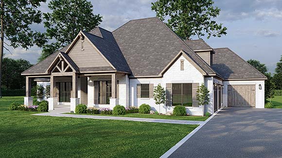 Cottage, Country, Craftsman House Plan 82437 with 4 Beds, 5 Baths, 3 Car Garage Elevation
