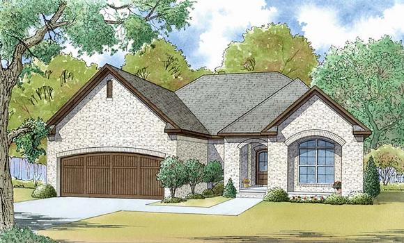 European, Southern, Traditional House Plan 82461 with 3 Beds, 2 Baths, 2 Car Garage Elevation