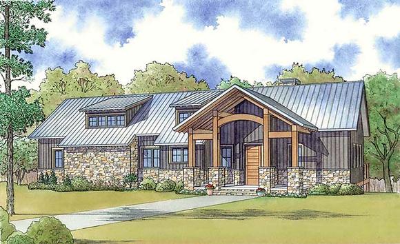 Cabin, Country, Southern House Plan 82464 with 3 Beds, 3 Baths Elevation