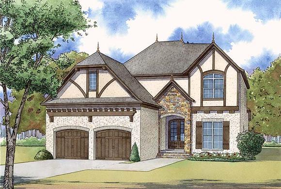 European, French Country, Traditional, Tudor House Plan 82468 with 4 Beds, 3 Baths, 2 Car Garage Elevation