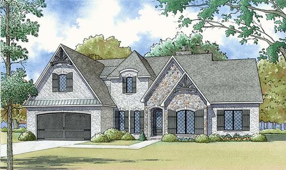 Bungalow, Craftsman, European, French Country House Plan 82475 with 4 Beds, 3 Baths, 2 Car Garage Elevation