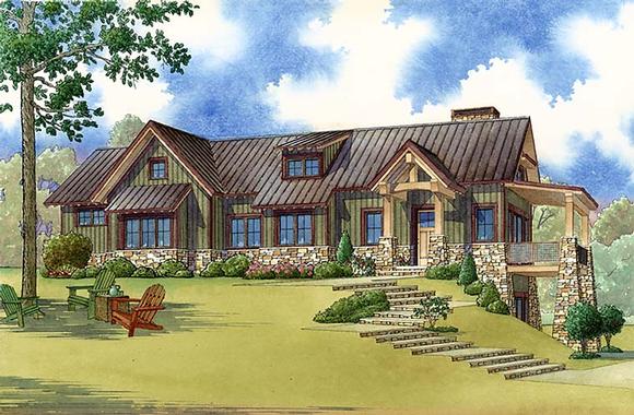 Contemporary, Country, Craftsman House Plan 82478 with 3 Beds, 4 Baths Elevation