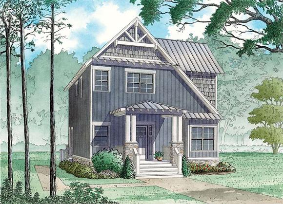 Contemporary, Cottage, Country, Craftsman, Saltbox, Southern House Plan 82484 with 3 Beds, 2 Baths Elevation