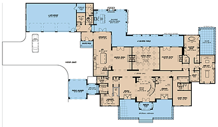 European, French Country House Plan 82498 with 5 Beds, 7 Baths, 3 Car Garage First Level Plan