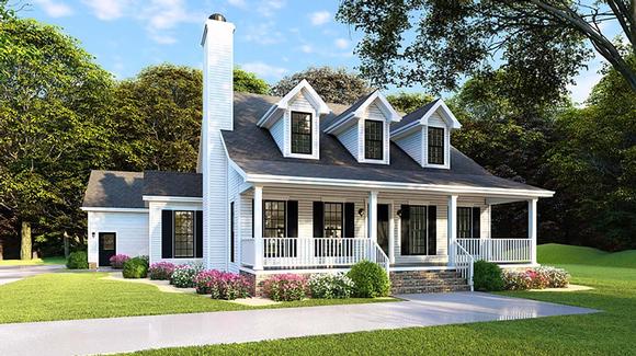 Country, Farmhouse, Southern House Plan 82500 with 4 Beds, 3 Baths, 2 Car Garage Elevation
