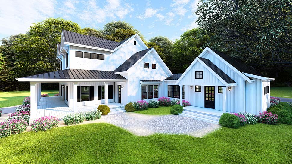 Country, Farmhouse, Southern Plan with 3342 Sq. Ft., 4 Bedrooms, 4 Bathrooms, 4 Car Garage Picture 7