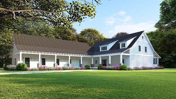 Country, Farmhouse, Southern House Plan 82504 with 5 Beds, 3 Baths, 3 Car Garage Elevation
