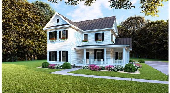 Country, Farmhouse, Southern House Plan 82505 with 4 Beds, 3 Baths, 2 Car Garage Elevation