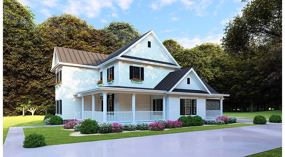 Country, Farmhouse, Southern Plan with 2270 Sq. Ft., 4 Bedrooms, 3 Bathrooms, 2 Car Garage Picture 4