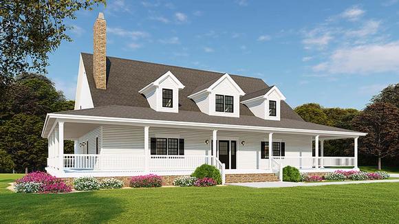 Country, Farmhouse, Southern, Traditional House Plan 82510 with 3 Beds, 3 Baths, 2 Car Garage Elevation