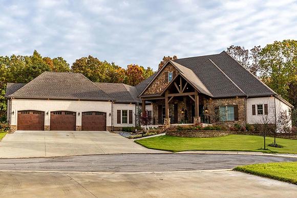 Bungalow, Craftsman, European, French Country House Plan 82511 with 4 Beds, 5 Baths, 3 Car Garage Elevation