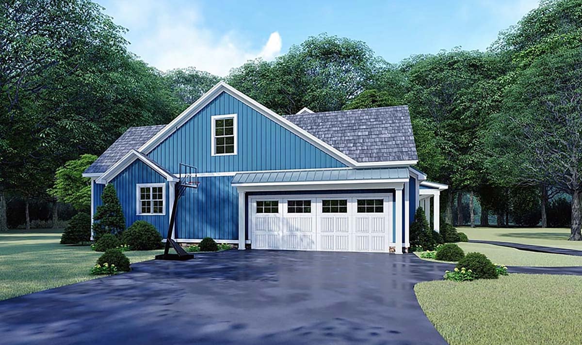 Bungalow, Country, Craftsman, Farmhouse Plan with 2031 Sq. Ft., 3 Bedrooms, 3 Bathrooms, 2 Car Garage Picture 3