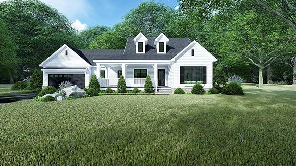 Country, Farmhouse, One-Story House Plan 82544 with 3 Beds, 2 Baths, 2 Car Garage Elevation