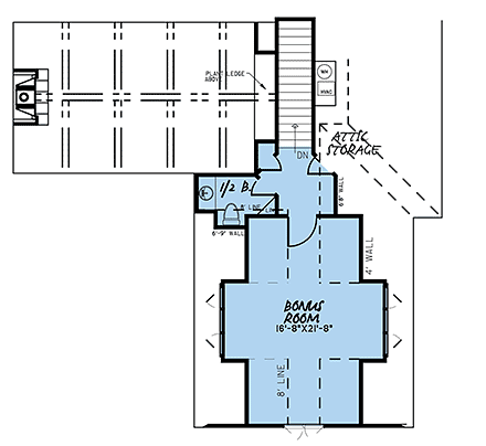 Bungalow, Craftsman, Farmhouse House Plan 82546 with 4 Beds, 3 Baths, 3 Car Garage Second Level Plan