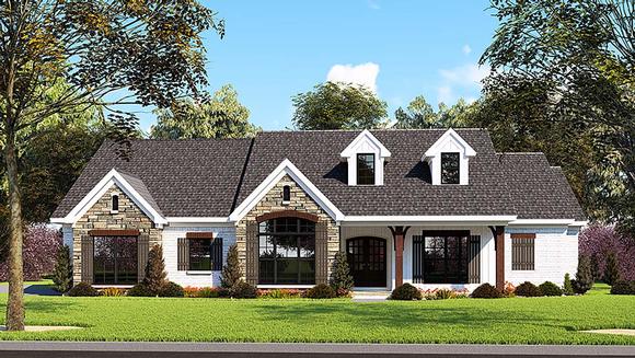 Farmhouse, One-Story, Ranch, Traditional House Plan 82555 with 3 Beds, 3 Baths, 2 Car Garage Elevation