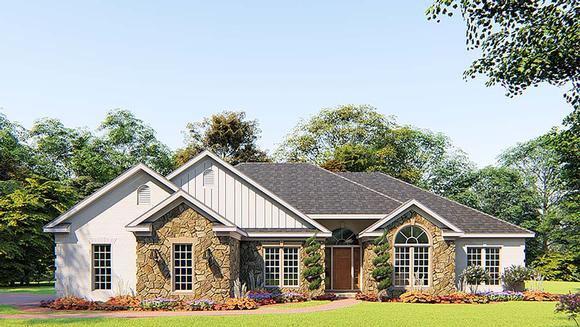 Bungalow, Craftsman, French Country, Traditional House Plan 82556 with 4 Beds, 3 Baths, 2 Car Garage Elevation