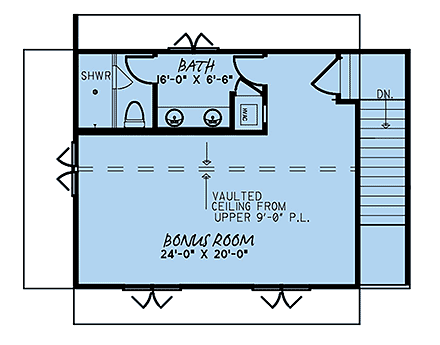 Bungalow, Craftsman, Farmhouse House Plan 82573 with 3 Beds, 4 Baths, 2 Car Garage Second Level Plan