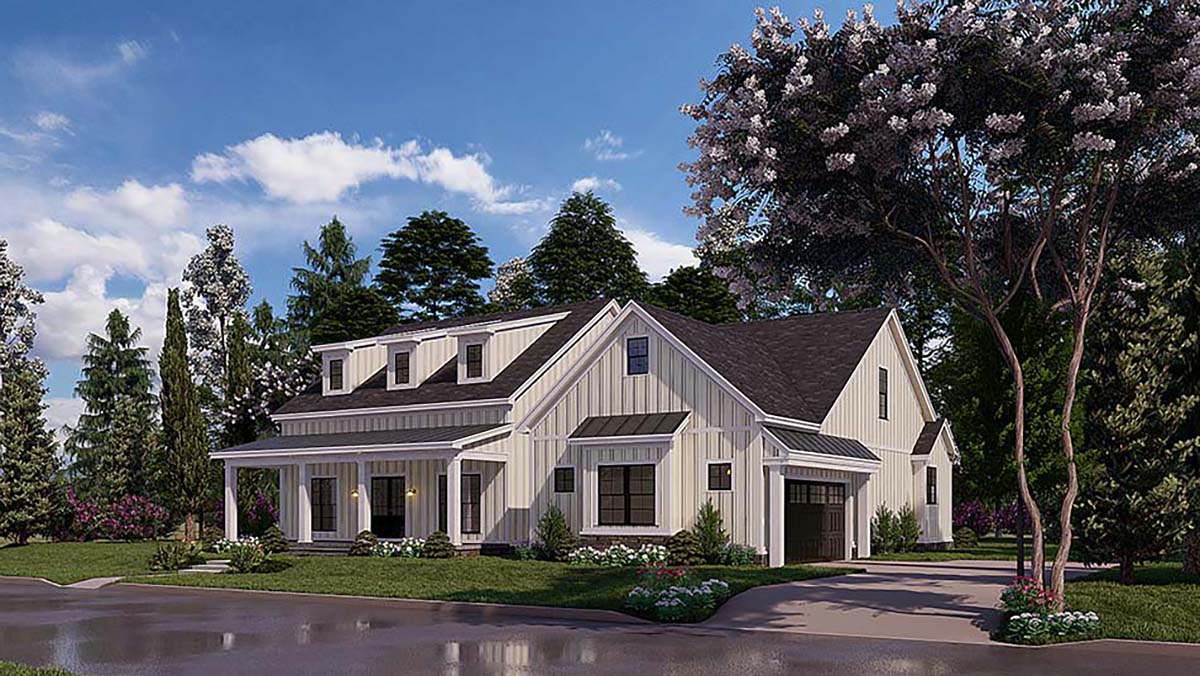 Bungalow, Craftsman, Farmhouse Plan with 2343 Sq. Ft., 4 Bedrooms, 3 Bathrooms, 2 Car Garage Picture 2
