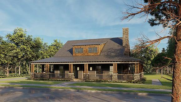 Bungalow, Country, Craftsman, Farmhouse House Plan 82578 with 2 Beds, 3 Baths, 4 Car Garage Elevation
