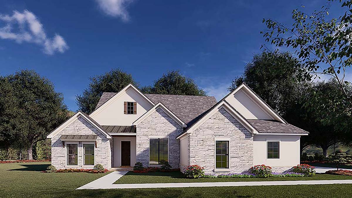 Traditional House Plan 82579 with 3 Beds, 2 Baths, 2 Car Garage Elevation