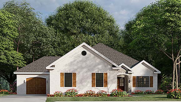 French Country, Traditional House Plan 82585 with 3 Beds, 2 Baths, 3 Car Garage Elevation