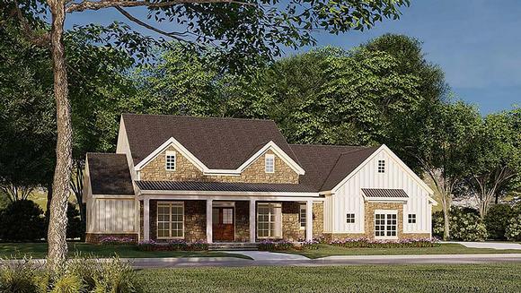 Bungalow, Country, Craftsman, Farmhouse House Plan 82586 with 3 Beds, 4 Baths, 2 Car Garage Elevation