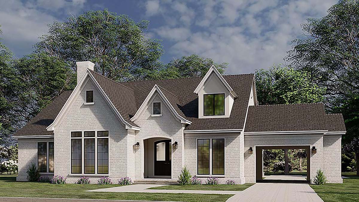 European, French Country House Plan 82587 with 3 Beds, 4 Baths, 2 Car Garage Elevation