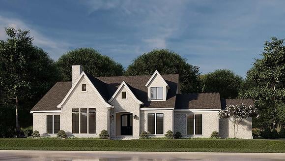 Contemporary, European, French Country House Plan 82589 with 4 Beds, 5 Baths, 2 Car Garage Elevation