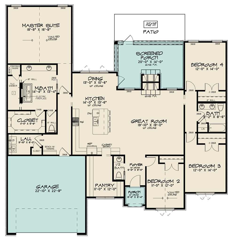 Contemporary, Craftsman, European House Plan 82590 with 4 Beds, 3 Baths, 2 Car Garage Level One