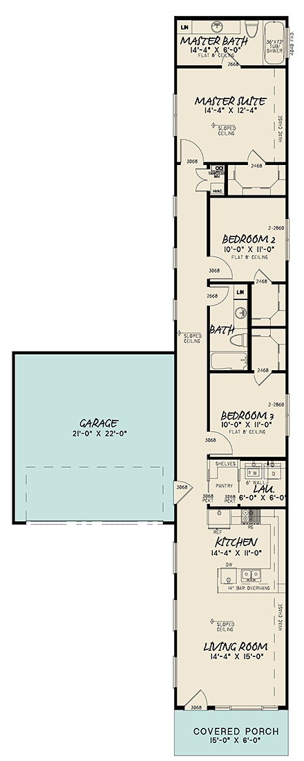 Contemporary, Modern House Plan 82597 with 3 Beds, 2 Baths, 2 Car Garage First Level Plan