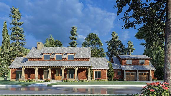 Country, Southern, Traditional House Plan 82598 with 4 Beds, 3 Baths, 2 Car Garage Elevation