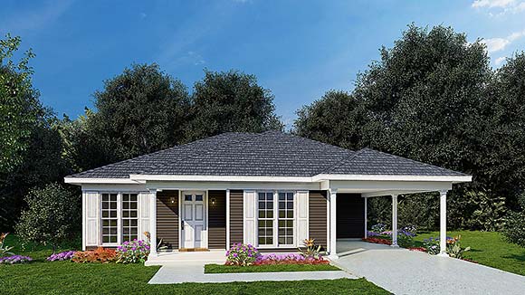 Traditional House Plan 82615 with 3 Beds, 2 Baths, 1 Car Garage Elevation