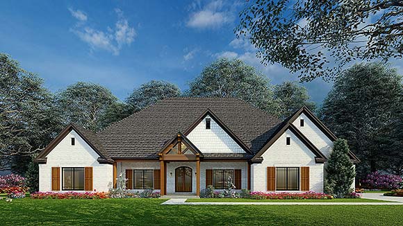 Country, Craftsman, Southern House Plan 82616 with 4 Beds, 4 Baths, 3 Car Garage Elevation
