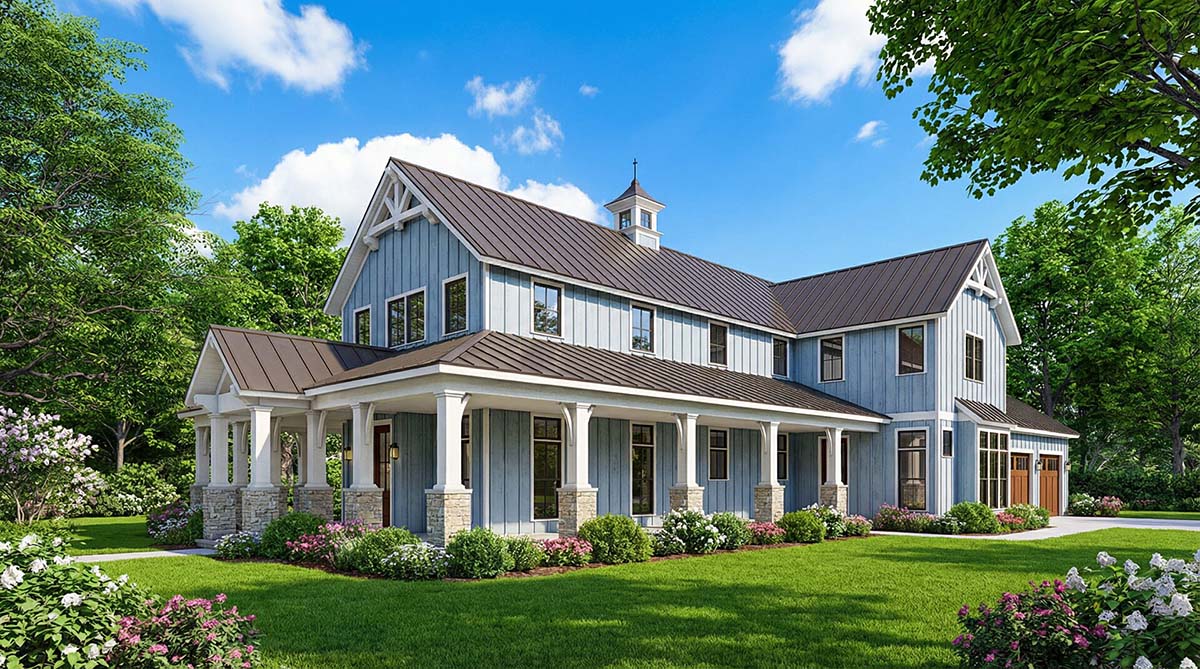 Barndominium, Bungalow, Country, Craftsman, Farmhouse Plan with 3014 Sq. Ft., 3 Bedrooms, 5 Bathrooms, 2 Car Garage Picture 11