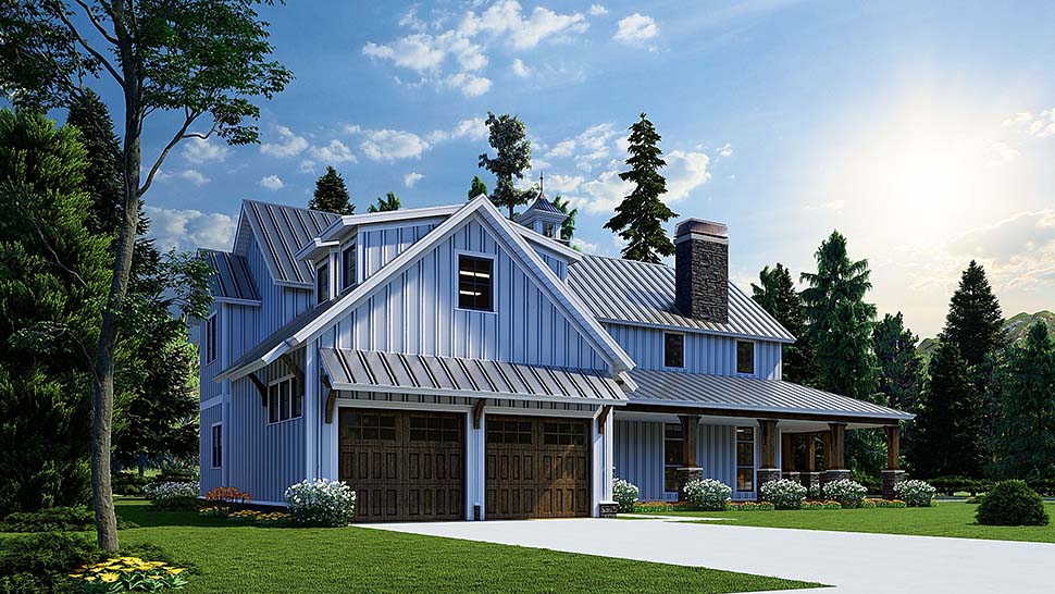 Barndominium, Bungalow, Country, Craftsman, Farmhouse Plan with 3014 Sq. Ft., 3 Bedrooms, 5 Bathrooms, 2 Car Garage Picture 5