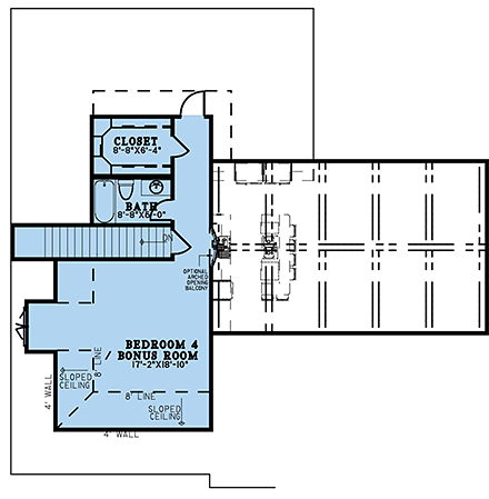 Bungalow, Craftsman, Traditional House Plan 82633 with 4 Beds, 4 Baths, 2 Car Garage Second Level Plan