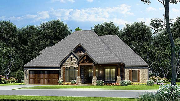 Bungalow, Craftsman, Traditional House Plan 82633 with 4 Beds, 4 Baths, 2 Car Garage Elevation