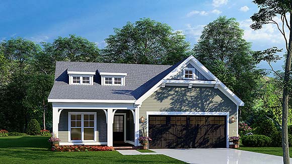 Country, Craftsman, Farmhouse, Southern, Traditional House Plan 82645 with 3 Beds, 2 Baths, 2 Car Garage Elevation