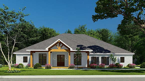 Country, European, Farmhouse, Traditional House Plan 82646 with 4 Beds, 4 Baths, 3 Car Garage Elevation
