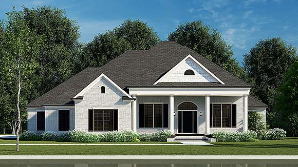 Bungalow, Country, Craftsman, French Country, Southern, Traditional House Plan 82648 with 4 Beds, 3 Baths, 3 Car Garage Elevation